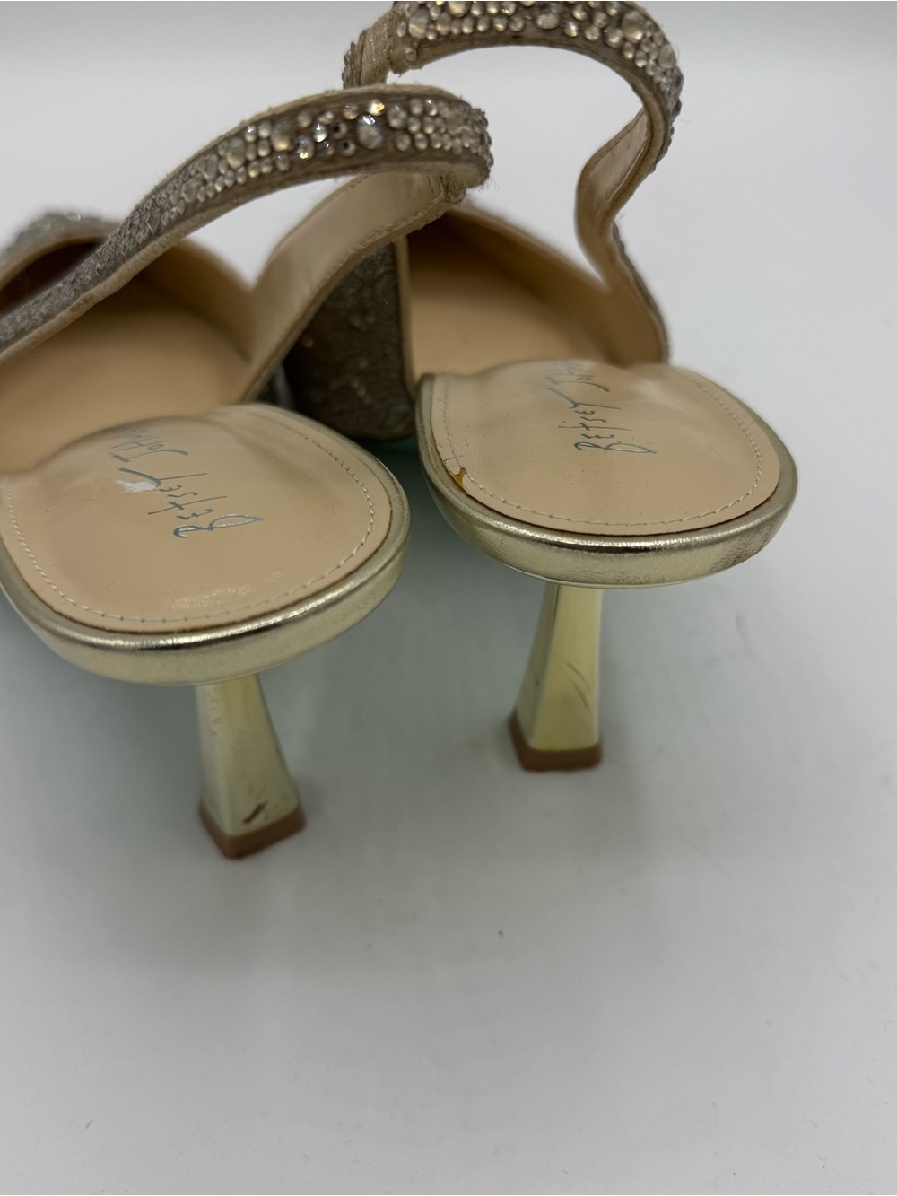 Betsey Johnson Clark Rhinestone Slingback Pumps Shoe Size 11 Pointed Toe Wedding - Picture 6 of 7